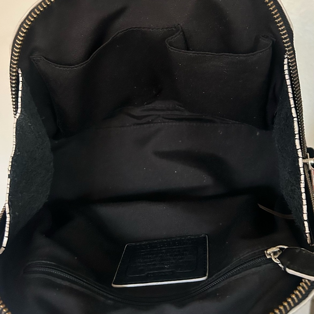 Coach Bleecker Mini Preston Black White Edgepaint Leather Satchel Bag 30344 - Picture 15 of 15